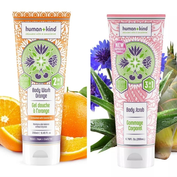 Human+Kind Body Scrub (6.76 fl oz) and Body Wash (8.45 fl oz) Bundle - Picture 1 of 4
